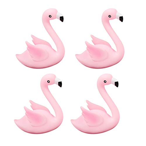 Amosfun Flamingo Cake Topper Mini Tiere Figuren Kuchen Dekor für Strand tropischen Hawaii Party Micro Landschaft Bonsai Dekor 4pcs (Ausbreitung Flügel) von Amosfun