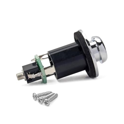 Amosfun Gitarren endpin Buchse Ausgangs Eingangsanschluss mit Schrauben Kompatibel mit Akustischer und Elektrischer Gitarre Bass und Weiteren Instrumenten Schwarz Einfache Montage von Amosfun