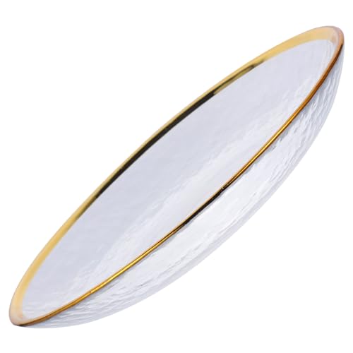 Amosfun Goldrand Glasplatte Multifunktionale Servierplatte für Desserts Breiter Rand Hochwertiges Kältebeständig Leicht zu Reinigen für Festlichkeiten Tägliche Nutzung Amosfun Goldrand Glasplatte Multifunktionale Servierplatte für Desserts Breiter Rand Hochwertiges Kältebeständig Leicht zu Reinigen für Festlichkeiten Tägliche Nutzung von Amosfun