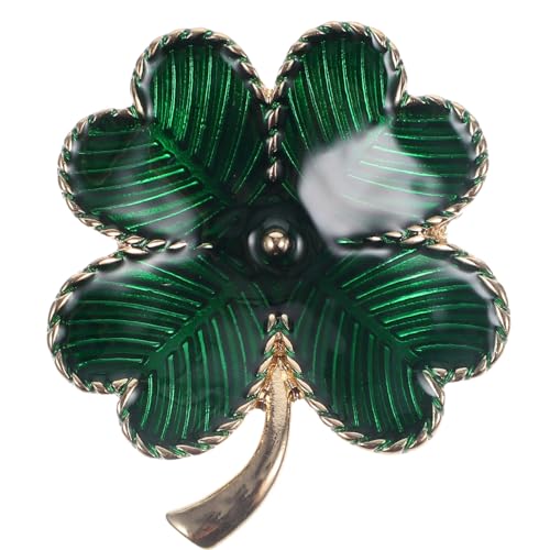 Amosfun Grünes Kleeblatt Brosche Pin St. Patrick's Day Zubehör Vintage Shamrock Badge St. Patrick's Day Dekorationen Geschenk von Amosfun