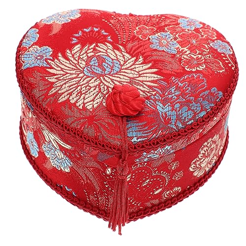 Amosfun Herzförmige Schmuckbox aus Hochwertigem Stoff Chinesischer Stil Einzigartiges Design Langlebig und Praktisch für Ringe Ohrringe und Schmuckaufbewahrung Amosfun Herzförmige Schmuckbox aus Hochwertigem Stoff Chinesischer Stil Einzigartiges Design Langlebig und Praktisch für Ringe Ohrringe und Schmuckaufbewahrung von Amosfun
