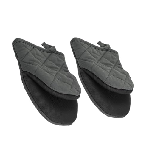 Amosfun Hitzebeständige Ofenhandschuhe für Mikrowelle, Grau, Mini-Kochhandschuhe mit Wärmeisolierung zum Backen, Grillen, Küche, leicht zu reinigen und aufzubewahren von Amosfun