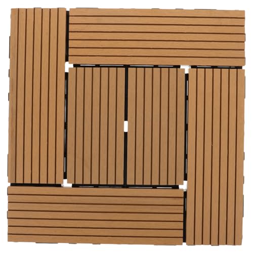 Amosfun Imitation Holzstruktur für Outdoor Balkon Terrasse und Garten rutschfeste Wetterfeste Fliesen für Langlebige Anwendung von Amosfun