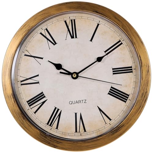 Amosfun Versteckte Wanduhr Mit Stauraum Retro Design Zur Aufbewahrung Von Schmuck Und Wertsachen Installieren Ohne Batterien Gold von Amosfun
