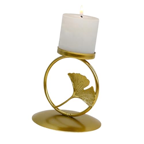 Amosfun Retro Kerzenhalter Ginkgo Blatt für Ätherische Öle und Stabkerzen Dekorativer für Aromatherapie Stabiler Sockel Stilvolles Design von Amosfun
