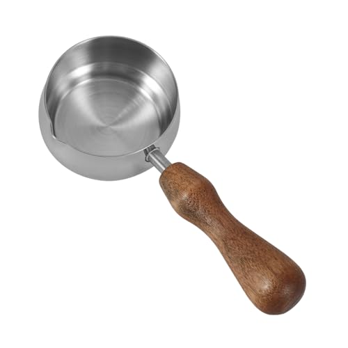 Amosfun Kleiner Edelstahl-Milchkännchen mit Holzgriff und Soßenhalter für Haushaltskaffeetassen, leichter Ausgießkrug Amosfun Kleiner Edelstahl-Milchkännchen mit Holzgriff und Soßenhalter für Haushaltskaffeetassen, leichter Ausgießkrug von Amosfun