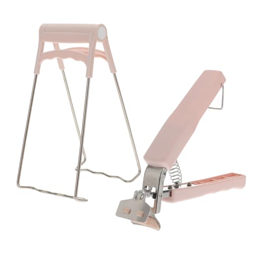 Amosfun Kochplattenklemme aus Edelstahl mit Silikongriff, multifunktional, Verbrühschüssel und Geschirrhalter, Clips für Küche, Kochen, Backen, Mikrowelle, Backofen von Amosfun