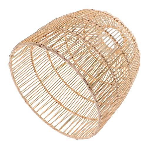 Amosfun Woven Rattan Lampenschirm Für Deckenlampe Vintage Schlafzimmer Wohnzimmerlampe Rustikaler Lampenschirm Für Gemütliche Raumbeleuchtung von Amosfun