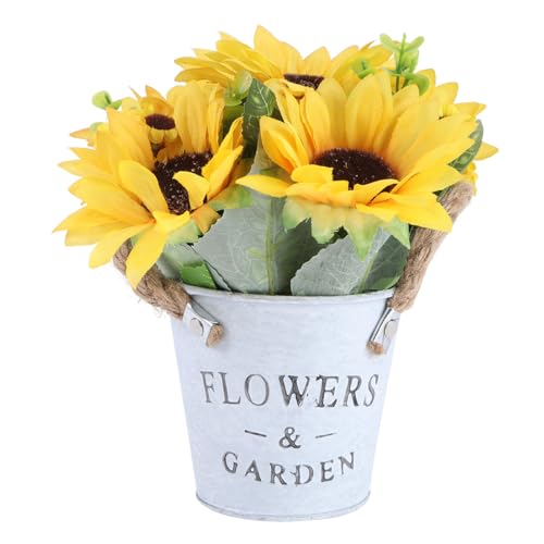 Amosfun KüNstliche Sonnenblume Im Retro-EisenbehäLter Mit Juteseil, Langlebige Und Pflegeleichte Dekoration FüR Zuhause, Hochzeit Und Party, 7.87 X 7.87 X 2.76 Zoll, Gelb Amosfun KüNstliche Sonnenblume Im Retro-EisenbehäLter Mit Juteseil, Langlebige Und Pflegeleichte Dekoration FüR Zuhause, Hochzeit Und Party, 7.87 X 7.87 X 2.76 Zoll, Gelb von Amosfun