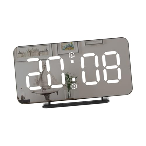 Amosfun LED Spiegel Wecker mit Doppelalarm Kreative Tischuhr mit Temperaturanzeige und Schlummerfunktion Digitaler Wecker für Zuhause und Hotel Amosfun LED Spiegel Wecker mit Doppelalarm Kreative Tischuhr mit Temperaturanzeige und Schlummerfunktion Digitaler Wecker für Zuhause und Hotel von Amosfun