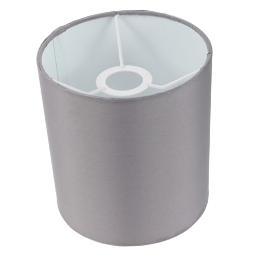 Amosfun Lampenschirm aus Stoff Trommellampenschatten Schlagzeugschatten Lampenschirm modern Rundlampenschatten zylindrisch Licht Metall Grau von Amosfun