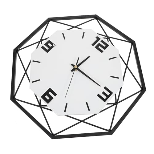 Amosfun Leise Uhr Küchenwanduhr Wanduhr Wandbehang Uhr Wohnzimmeruhr Wohnzimmerwanduhr Schlafzimmerwanduhr Wanduhren Haushaltsuhr Holz Weiß von Amosfun