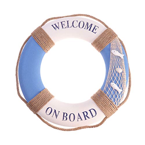 Deko Rettungsring aus Schaum Willkommen Schild Mediterraner Stil Dekoration Nautische Geschenke für Wohnzimmer Wanddeko Badezimmer Büro Deko Willkommensschild von Amosfun