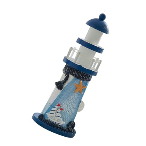 Amosfun Mediterrane Holz Lighthouse Figurine Küsten Tischskulptur für Robustes Holzmodell für Wohnzimmer und Partygestaltung Amosfun Mediterrane Holz Lighthouse Figurine Küsten Tischskulptur für Robustes Holzmodell für Wohnzimmer und Partygestaltung von Amosfun