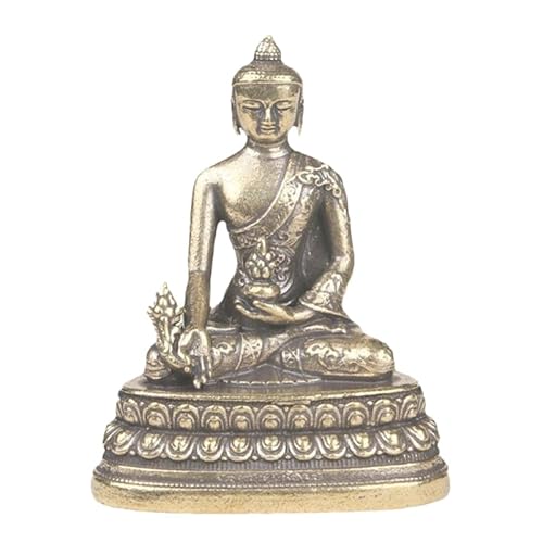 Amosfun Buddhistische Statue Messing-Buddha-Ornamente Einfaches Design Für Tempel Oder Zuhause Robuste Figur von Amosfun