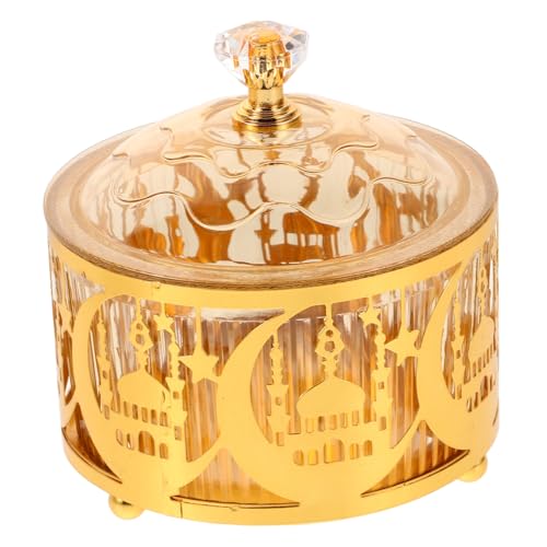 Amosfun Metall-lebensmitteltablett Eid Mubarak Süßigkeiten Servierplatte Schokolade Verpackung Box Aufbewahrungsbehälter Party Favor Boxen von Amosfun