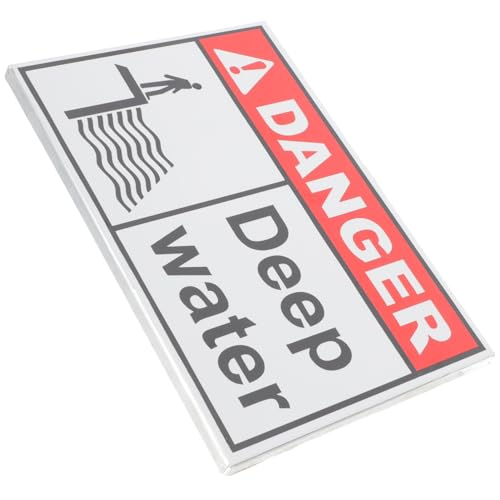 Amosfun Metall warnschild Tiefe Wassergefahr Robustes Verschleißfestes Sicherheitsschild für Teiche Seen Gemeinsame Bereiche Wetterbeständig und Sichtbar von Amosfun