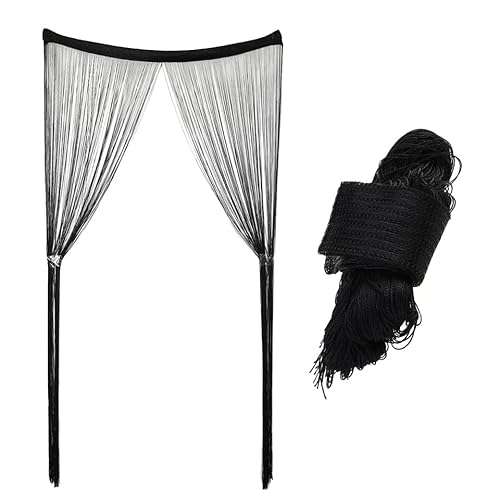 Amosfun Moderne Tür Vorhang Linie String Quaste Volant Raumteiler Fenster Tür von Amosfun