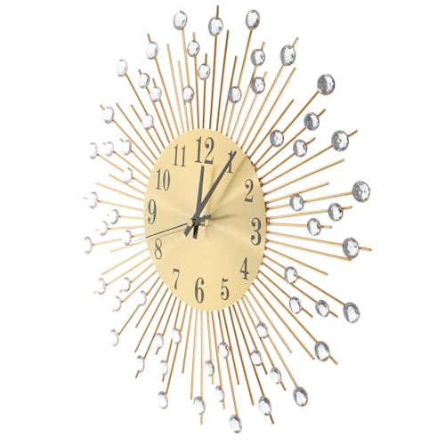 Amosfun Moderne Wanduhr Wanduhren Für Die Küche Pendel Wanduhr Digitale Wanduhr Dekorative Wanduhr Diamant Uhr Golddekor Riesige Wanduhr Schachuhr Küchenuhren Wand Groß Moderne Uhr Golden von Amosfun