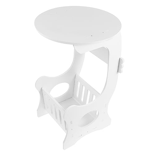 Amosfun Runder Mini-couchtisch Moderner Teetisch Nachttisch Einfacher Aufbewahrungsständer Kleiner Runder Couchtisch von Amosfun