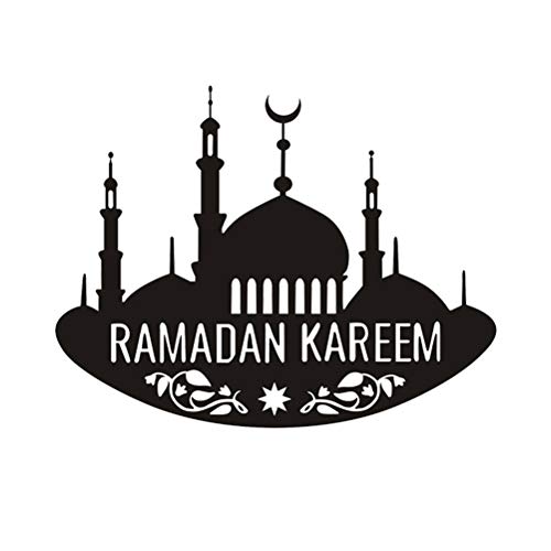 Amosfun Muslim Ramadan Kareem Wandtattoo Abnehmbare PVC Wandkunst Dekoration Wandtattoo Eid Mubarak Wandaufkleber für Wohnzimmer Schlafzimmer von Amosfun