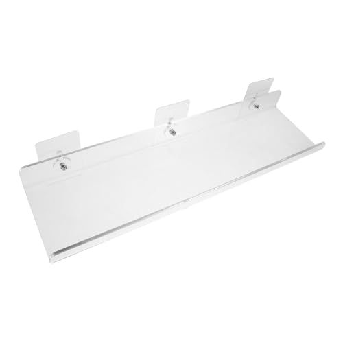 Amosfun No Drill Eckregal Klare Badezimmer Ablage Wandmontage Platzsparend mit Innovativem Spalt Design für Kleine Gegenstände Organisator Bad Dusche von Amosfun