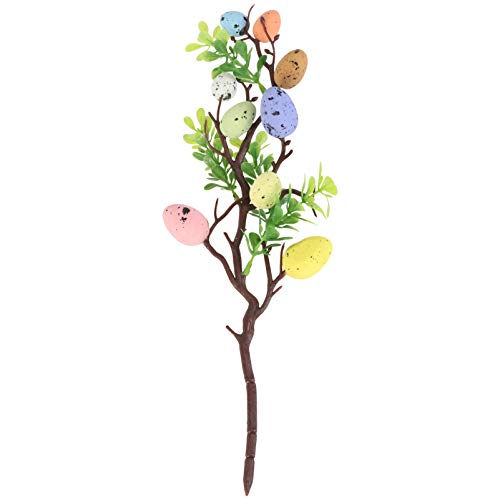 Amosfun Osterei Zweige Ostereier Picks Bunte Schaumstoff Eier Kunststoff Bl?tter Blumenstrau? DIY 35CM Blumenarrangement Zweige Blumenvase Blumentopf Garten Zuhause Ostern Frühling Party Dekoration von Amosfun