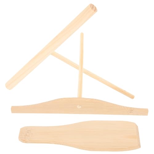 Amosfun Holz Crêpe Verteiler Und Pfannkuchen Wender Crêpe-spatel Aus Holz Für Haushaltskochutensilien Zum Gleichmäßigen Verteilen Von Teig von Amosfun