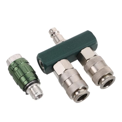 Amosfun Pneumatischer Schnellkupplungs-verteiler Metall Luftschlauch-splitter Kompressor Anschluss für Druckluftsysteme Kompakt Robust Zeitsparend Kompatibel mit Pneumatikzubehör von Amosfun