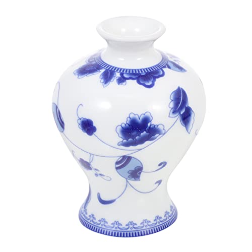 Amosfun Porzellanvase Blau-weiß Keramik-tischvase Retro-vase Für Bücherregal Weinschrank Fernsehschrank Couchtisch Hochzeitsdeko Geburtstagsdeko von Amosfun