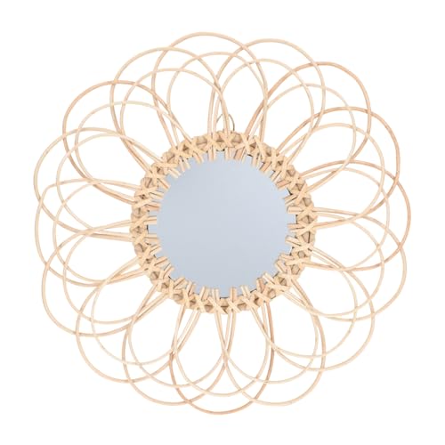 Amosfun Rattan Dekospiegel Gewebter Spiegel Rund Großer Wandspiegel Rattan Böhmische Wanddekoration Wandbehangspiegel Makramee Dekorative Spiegel Für Die Wand Gewebter Runder von Amosfun