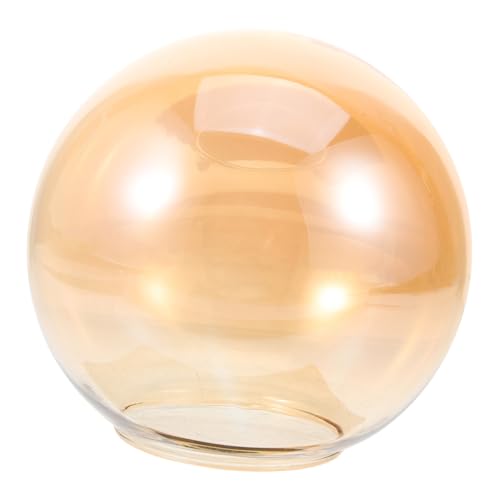 Amosfun Runder Glaslampenschirm Für Pendelleuchten Transparente Amberfarbene Glaskugel Durchmesser 150mm Öffnung 70mm Ideal Als Ersatz Für Tisch Und Deckenlampen von Amosfun