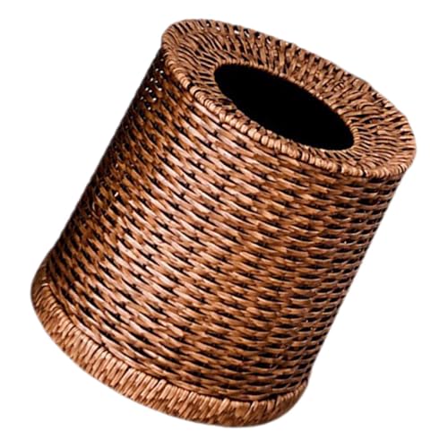 Amosfun Runder Rattan Mülleimer Großer Abfalleimer ohne Deckel mit Kunststoff einsatz Langlebig und Vielseitig für Badezimmer Wohnzimmer Schlafzimmer Büro Geeignet von Amosfun