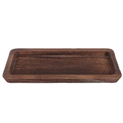 Amosfun Rustikales Serviertablett aus Holz Rechteckiges Dekotr Tray für Kaffeetische als für Partys Essbereiche und Bauernhaus Langlebig und Pflegeleicht von Amosfun