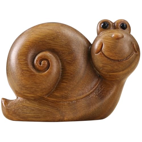 Amosfun Schnecke Holzstatue Mikrolandschaftsdekor Tierskulptur Schnecke Dekoration Holzschnecke Statue Außendekoration Automobilzubehör schickes Schneckenmodellierdekor Schneckenhandwerk von Amosfun