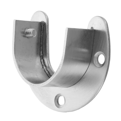 Amosfun Schwarze Kleiderstangenhalterung mit Offenem Flansch Robuste Wandhalterung für Kleiderstangen Platzsparend Langlebig und Einfach zu Montieren von Amosfun