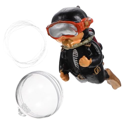 Amosfun Schwimmende Aquarium Dekoration Taucherfigur aus Hochwertigem Material Kompakt Leicht Wasserschonend Kreative Kleine Deko für Fischbecken Natürliche Atmosphäre von Amosfun