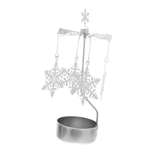 Amosfun Silberne Schneeflocke rotierender Kerzenhalter Metall Teelicht Karussell selbstdrehend Weihnachten Tischdekoration festlich Amosfun Silberne Schneeflocke rotierender Kerzenhalter Metall Teelicht Karussell selbstdrehend Weihnachten Tischdekoration festlich von Amosfun