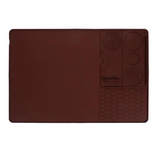 Amosfun Silikon Kaffeemaschinen Matte Nonslip Hitzebeständig mit Abnehmbarem Tamper Tablett für Espresso Maschine und Geschirr Abtropfmatte von Amosfun