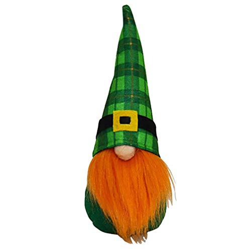 Amosfun St. Patrick's Day Gnom Figur Handgefertigte Plüsch Stehende Irische Gnom Elf Tomte GNOME Puppe St. Patricks Day Party Favor (Junge) von Amosfun