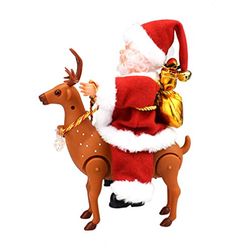 Amosfun Tanzender Nikolaus Singender Weihnachtsmann Twerkender Rentierr Reiter Nikolaus mit Musik Bewegung Weihnachtsdeko Weihnachten Santa Claus (Ohne Batterien!) von Amosfun