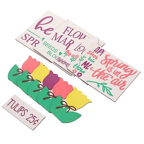 Amosfun Teiliges Frühlings Tablett Deko Set Mehrstufigen Schildern Rustikale Tischdekoration für Regal Schreibtisch und Vielseitiges Wohnaccessoire von Amosfun