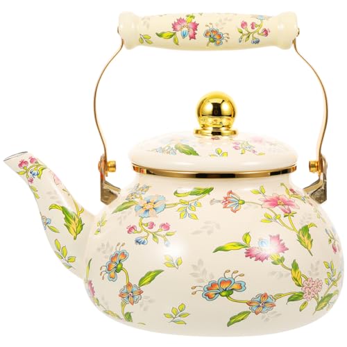 Amosfun Emaille Teekessel Robuste Wasserkocher Für Gas Induktionsherde Retro Design Praktisch Und Elegant Für Täglichen Gebrauch von Amosfun