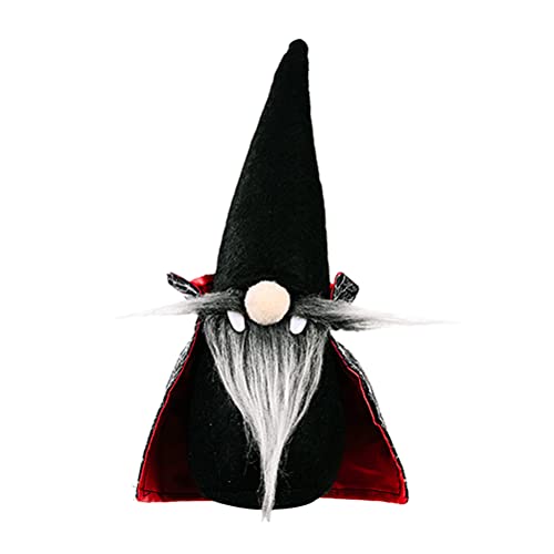 Amosfun Vampire GNOME Plüsch Schwedisch Tomte Halloween Plüsch GNOME Puppe für Home Party Tisch Dekoration Schwarz Männer von Amosfun