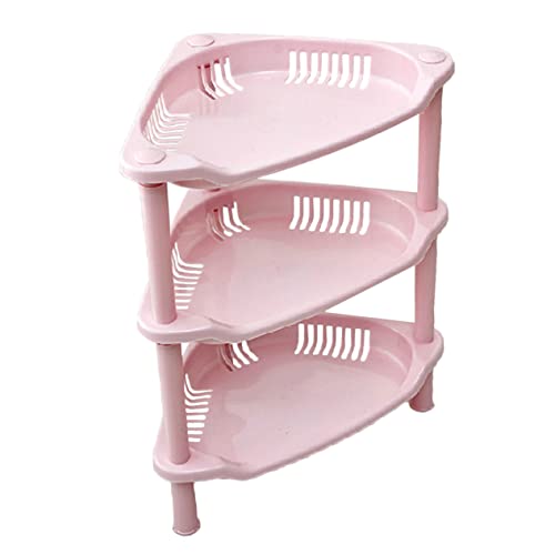 Amosfun Eckregal Aus Kunststoff Mit Abnehmbaren Etagen Robuster Organizer Für Badezimmer Und Küche Für Platzsparende Aufbewahrung Und Ordnung Zufällige Farben von Amosfun