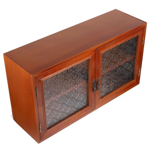 Amosfun Vintage Holz Aufbewahrungsschrank Thekenorganisator Aus Holz Für Wohnzimmer Schlafzimmer Und Badezimmer Stöckiger Schrank Mit Rainbow Elementen von Amosfun