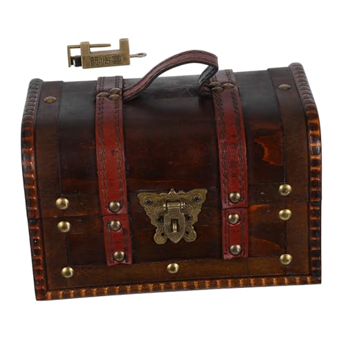 Amosfun Vintage Schatztruhe mit Schloss Dekorative Aufbewahrungsbox für Schmuck Erinnerungsstücke und Kleinigkeiten für Deko Dunkelbraun Amosfun Vintage Schatztruhe mit Schloss Dekorative Aufbewahrungsbox für Schmuck Erinnerungsstücke und Kleinigkeiten für Deko Dunkelbraun von Amosfun