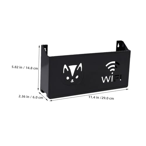 Amosfun Wandmontierte WiFi Router Aufbewahrungsbox mit Belüftung Kabellose Organizer Box ohne Bohren Multifunktionales Regal für Tv Top Box und Router Platzsparend für Wohnzimmer und von Amosfun
