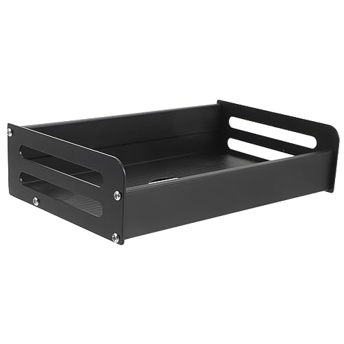 Amosfun Wandregal Schwarz Kreatives Wandmontiertes Aufbewahrungsregal für Badezimmer und Küche Ohne Bohren Minimalistisches Design Vielseitiger Organizer für Toilettenartikel und Gewürze von Amosfun
