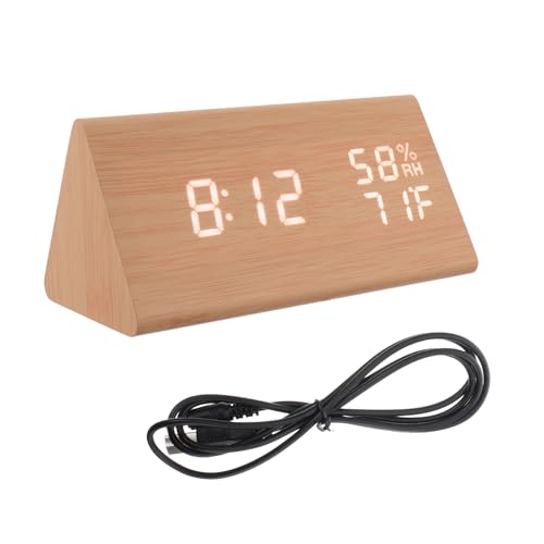 Amosfun -wecker mit Temperatur- und Feuchtigkeitsanzeige Holzdesign Multifunktionsalarm für Die Inneneinrichtung Amosfun -wecker mit Temperatur- und Feuchtigkeitsanzeige Holzdesign Multifunktionsalarm für Die Inneneinrichtung von Amosfun